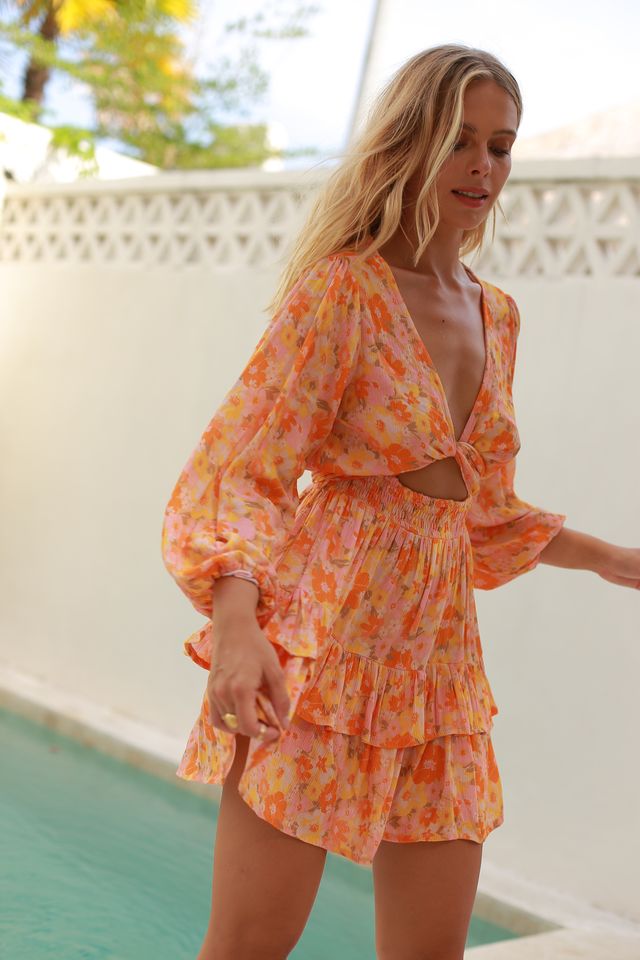 Golden Hour Cutout Dress {peach}