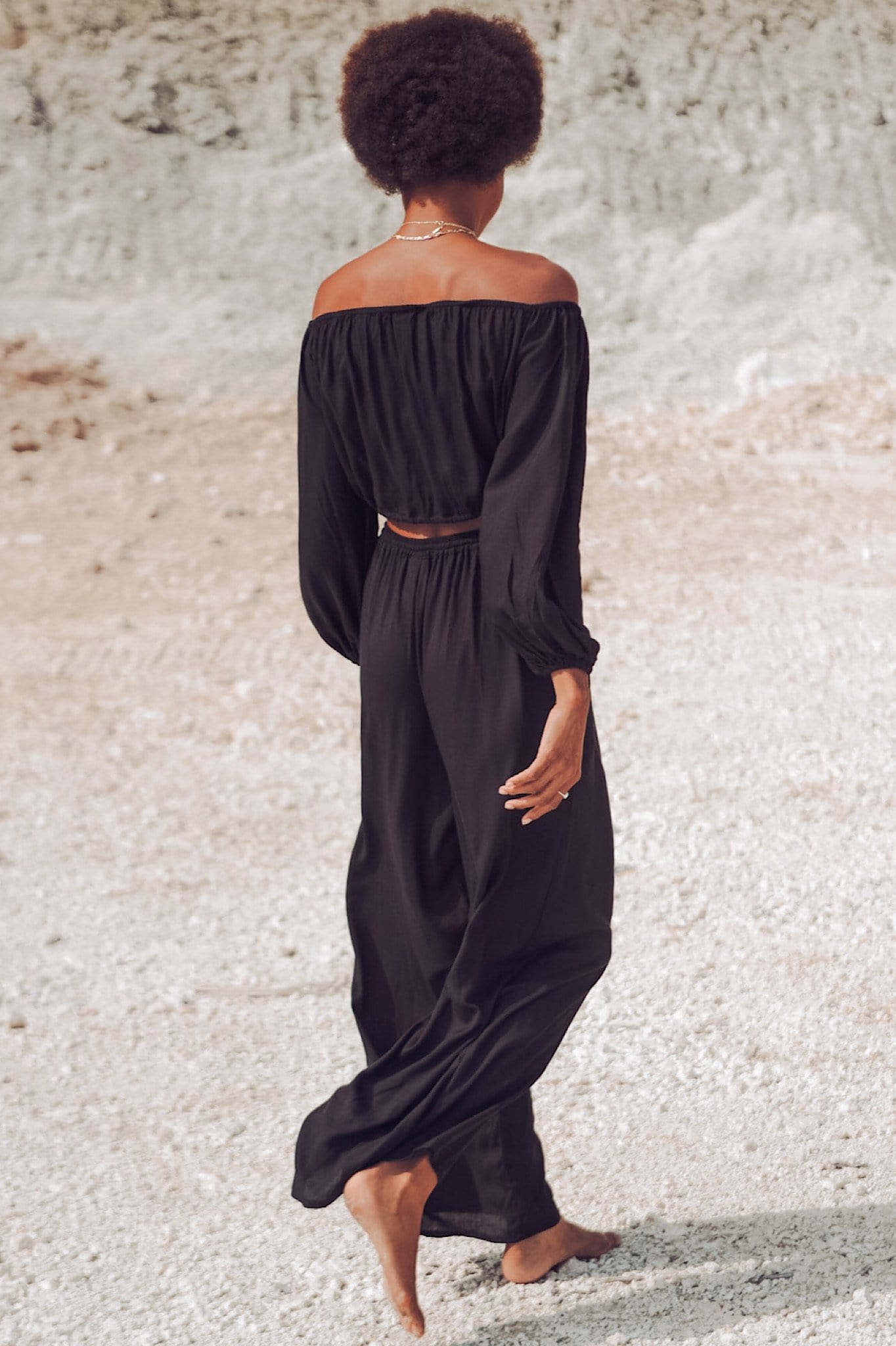 The Oasis Wide Leg Pants {onyx}
