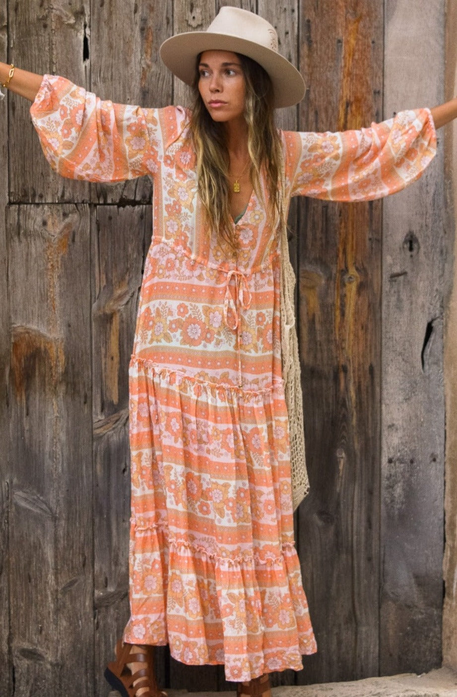 To The Stars Boho Gown {peach}