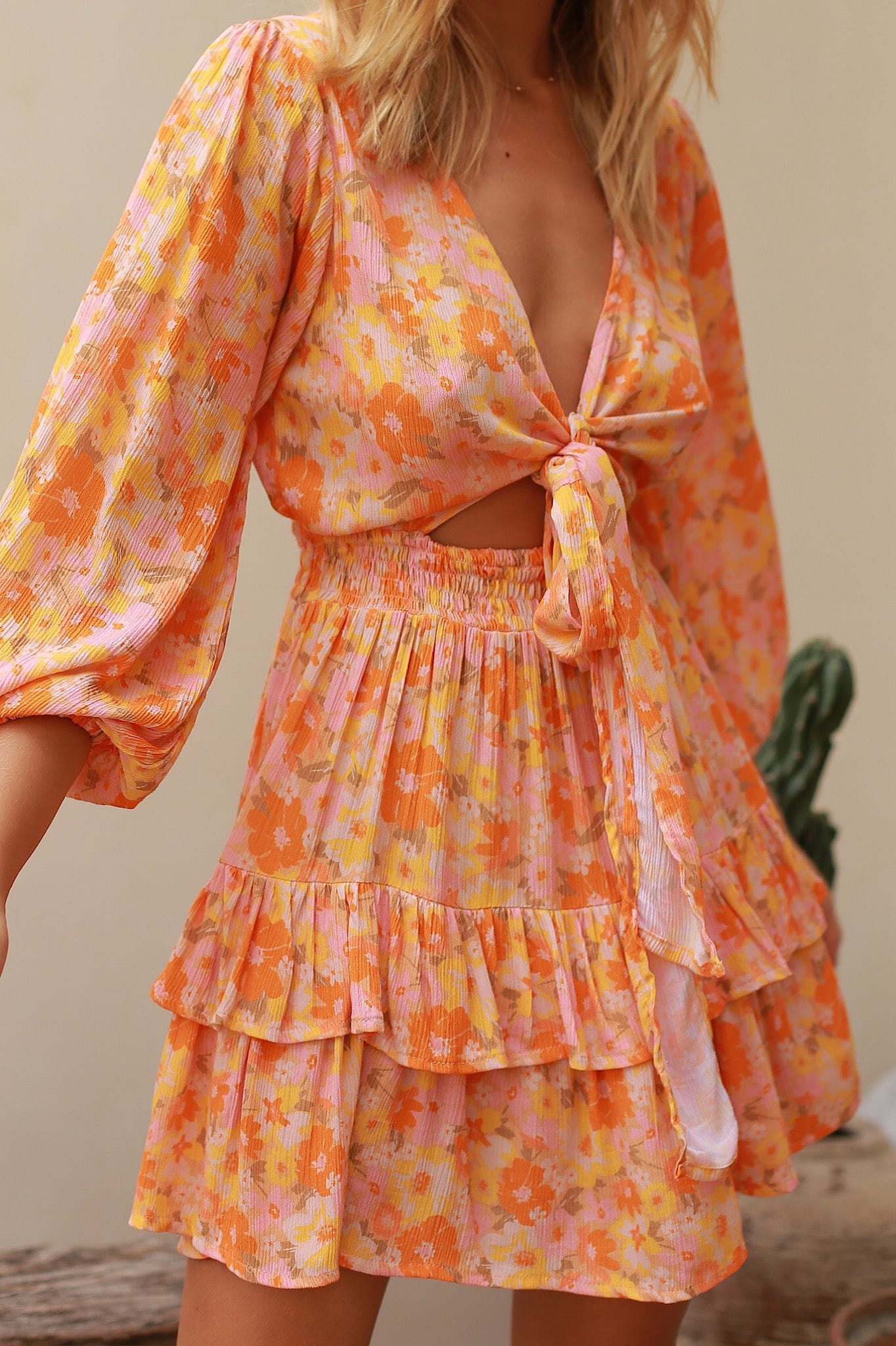 Golden Hour Cutout Dress {peach}